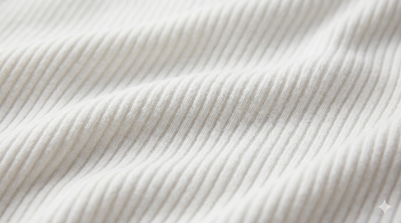 Close-up of ribbed fabric